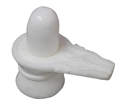 StonKraft White Marble Shiva Lingam/Shiv Ling Shankar Bholenath Shivji Mahadev