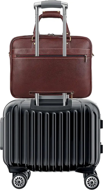 WildHorn Leather 15.6 inch Laptop Messenger Bag for Men I Multi- Pockets I Extra Storage I Carry Handles I Adjustable Strap