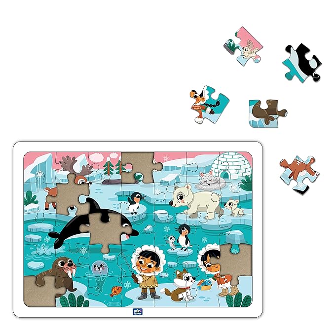 Mini Leaves 35 Piece Puzzle for Kids Polar Adventure Jigsaw Puzzle | Wooden Puzzles for Kids | Educational Toys for Kids 3+ Years