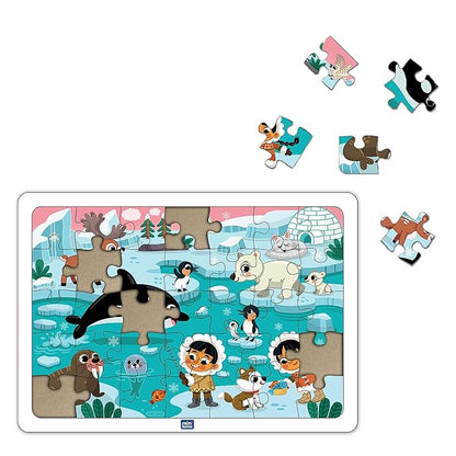 Mini Leaves 35 Piece Puzzle for Kids Polar Adventure Jigsaw Puzzle | Wooden Puzzles for Kids | Educational Toys for Kids 3+ Years