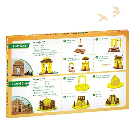 Imagimake Mapology Monuments Of India Sanchi Stupa & India Gate Construction Set  Educational Toy