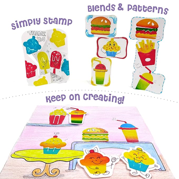 Imagimake Stamp Art Food Coloring & Stamping Set for Girls & Boys Multicolour
