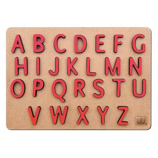 Mini Leaves Wooden Capital Alphabets Letters Learning Board Educational Puzzle for Kids 3+ Year