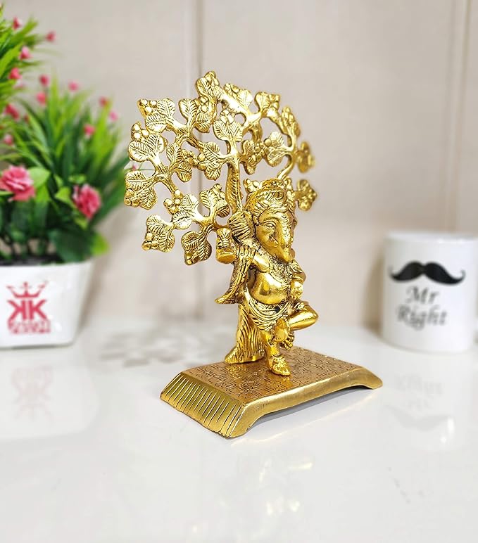 KridayKraft Metal Ganesha Statue Ganpati Murti Religious Idol for Pooja