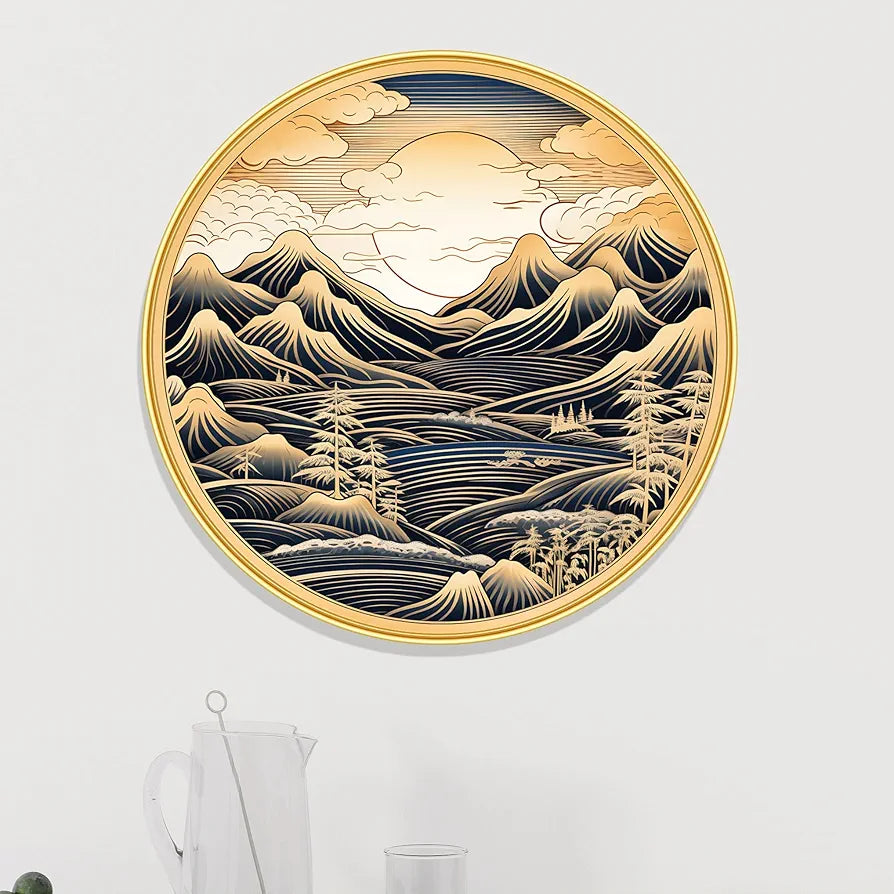 Livin'luxe Paintings Nature Scenery Abstract Modern Art Premium Sparkle Lamination Golden GR-22