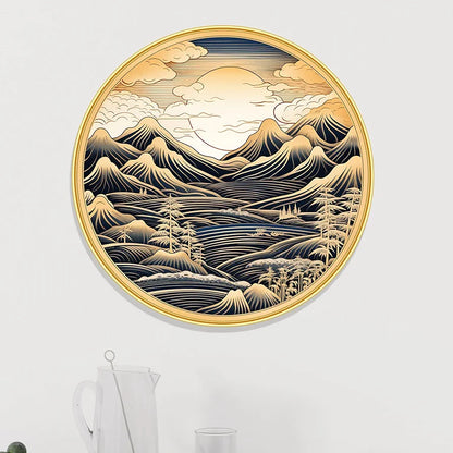 Livin'luxe Paintings Nature Scenery Abstract Modern Art Premium Sparkle Lamination Golden GR-22