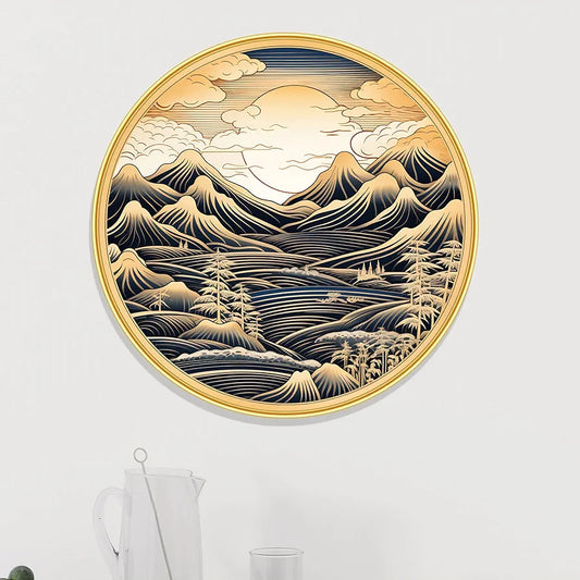 Livin'luxe Paintings Nature Scenery Abstract Modern Art Premium Sparkle Lamination Golden GR-22