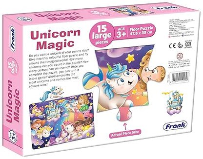 Frank Unicorn Magic Floor Puzzle (15 Pieces) Fun & Educational for Focus and Memory - 15205