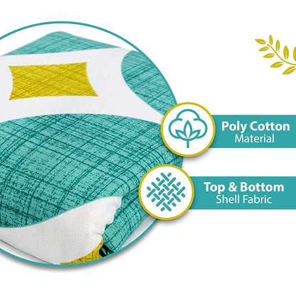 Divine Casa Glace Cotton Single Bed Dohar 120 GSM Lightweight AC Blanket Reversible Summer Quilt Colour Turquoise Blue & Leaf Green