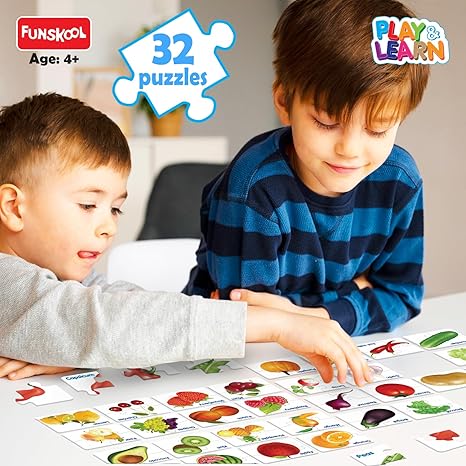 Funskool Play & Learn Fruits & Vegetables,Educational 32 pieces Puzzle