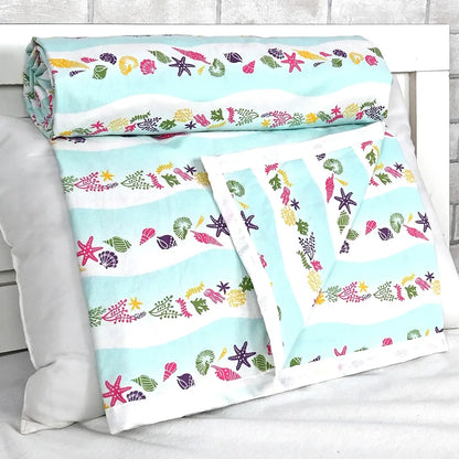 Divine Casa Pure Cotton Printed Single Dohar 120 GSM Soft & Lightweight Throw Blanket Colour Cosmic Sky