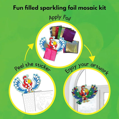 SparkLPlay Paper Art & Craft Kit, Foil Fun Activity. Birthday Gift For Girls & Boys Ages 4 To 9. Theme Danglers 6,Color Foils 40+,Stickers 190+. Foil Mosaic Craft. ,Multicolor
