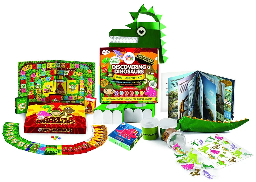 Genius Box - Play some Learning Educational Toy for 5+ Year Age: Discovering Dinosaurs DIY, Activity Kit, Learning Kit, Educational Kit, STEM Toy 16 Activity Kit