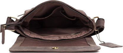 WildHorn Leather 11 inch Sling Messenger Bag for Men I Multipurpose Crossbody Bag I Travel Bag with Adjustable Strap 