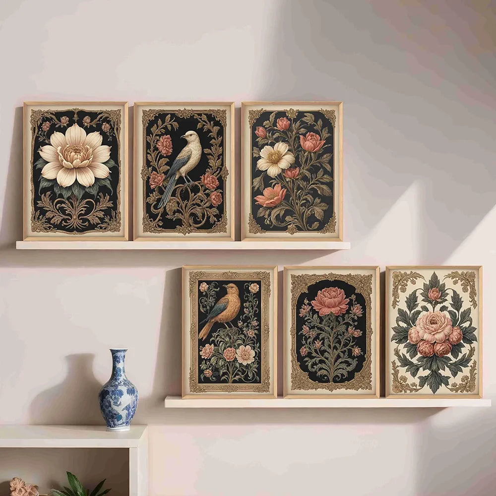 Livin'luxe Paintings Preety Bird Sitting on Plant Home Decor Wall Paintings With Frame B - 456k6