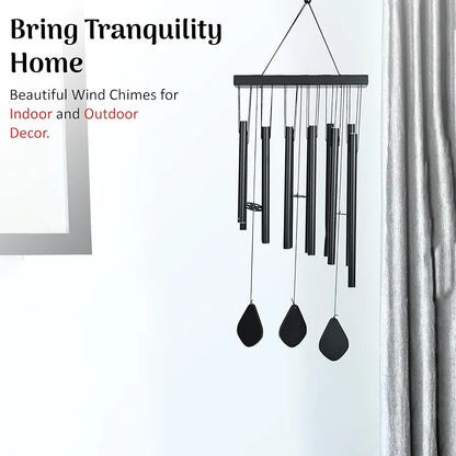 Zaicus Wind Chime Black 12 Pipe Wind Chime-027