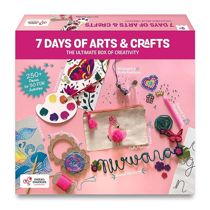 Chalk and Chuckles 7 Days of Art and Craft Kit for Kids Age 8-12 | 30 Diy Activities - Diamond Art