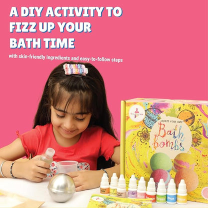 Kalakaram Diy Bath Bombs Making Kit - Craft 4 Rejuvenating Bath Bombs Using Exotic Essential Oils | Activity Kit for Kids