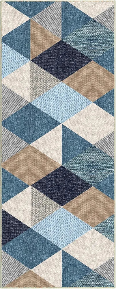 Ishro Home Velvet Premium Modern Runner Rug For Bedroom, Kitchen Colour Crystals