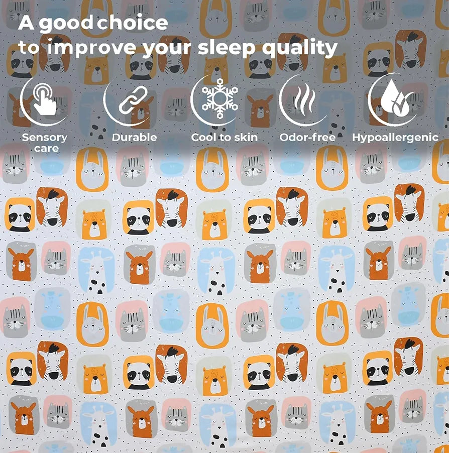 Fresh From Loom Bed Sheet with 2 Pillow Cover Cartoon Printed Double Bed King Size Kids Bedsheet for Boys & Girls Room 144 TC Multi-Color 1