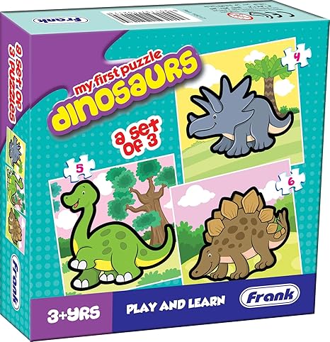 Frank Dinosaurs A Set of 3 Jigsaw Puzzle for Kids Above Educational for Focus and Memory - 10217
