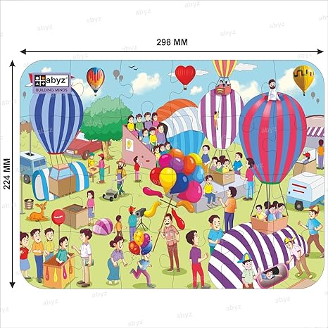 ABYZ Wooden Jigsaw Puzzles for Kids AIR Ballon Jigsaw Puzzle for Kids of Age 4-6 Years 24 Pcs Puzzle