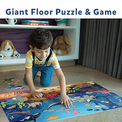 Skillmatics Floor Puzzle & Game Piece & Play Underwater Animals Jigsaw & Toddler Puzzles Educational Toy