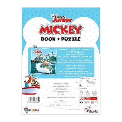 Disney Junior Mickey Book & Puzzles for Kids 3 Years and Above Catch That Fish 1 Book & 20 Piece