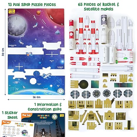Imagimake Mapology Isro India'S Space Odyssey|Rocket & Satellite Model Making Toy Puzzle