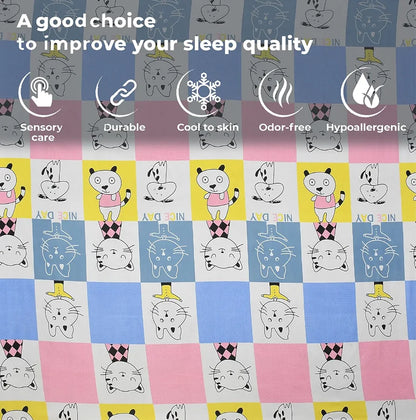 Fresh From Loom Double Bedsheet King Size Rotary Printed Wrinkle Free with 2 Pillow Covers 144 TC Aqua Pink