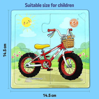 Butterfly EduFields 4-in-1 Vehicles Jigsaw Puzzle Set for Kids Age 3-7 | 38 Pcs Brain-Boosting Puzzle Toy with Coloring Worksheets for Boys & Girls | Preschool Learning