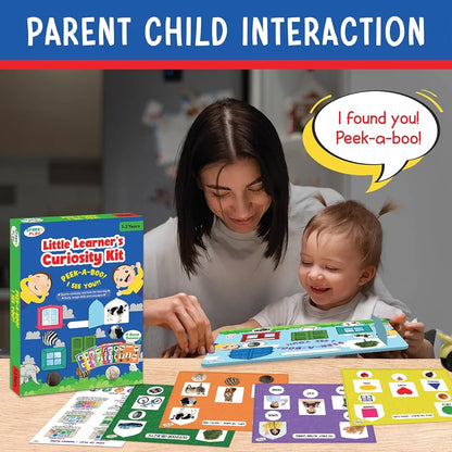 SparkLPlay Busy Book for Toddlers 1–3 | Peek A Boo Curiosity Kit | Montessori Activity Binder & Educational Toy | Learn Body Parts, Shapes, Emotions, Sounds | Birthday Gift for Boys & Girls Ages 1–3