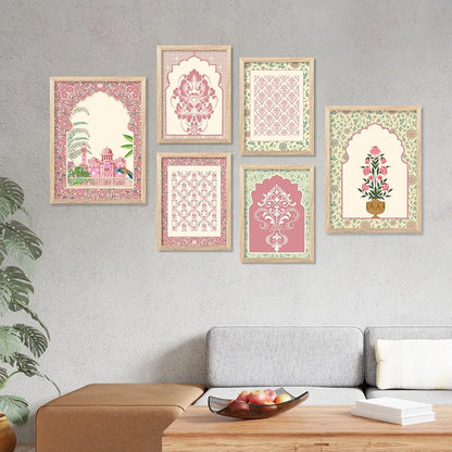 Kotart Madhubani Art Paintings with Frame Pack of 6 A