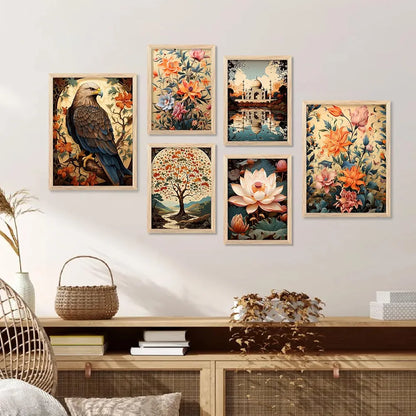 Kotart Premium Digital Paintings with Frame Pack of 6 J