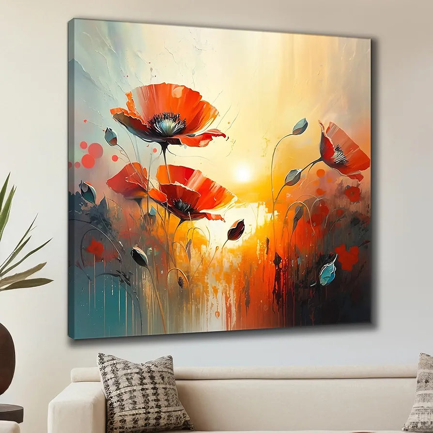 Livin'luxe Paintings Flower Modern Art Canvas Home Decor Wall Paintings With Frame Painting CR-280