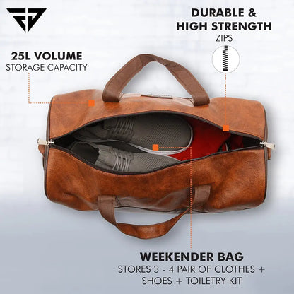 Fur Jaden 25L Travel Duffle Bag for Weekend Trip Cabin Luggage and Gym Sports Duffle for Men and Women
