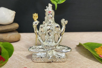 Gold Art India Lord Shiva 999 Silver Plated Idol