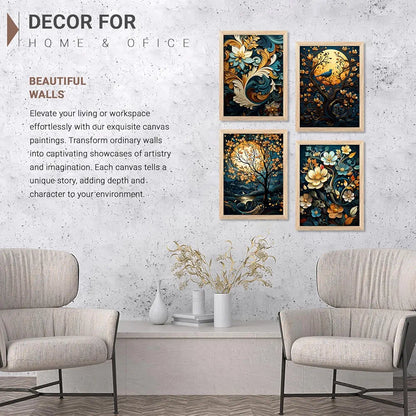 Kotart Paintings Modern Art Wall Decor Framed Paintings KOT70  Set of 6 Multicolor