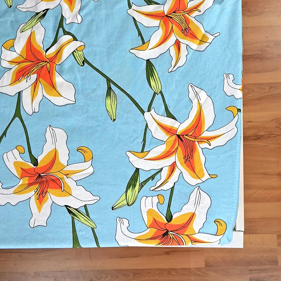 Divine Casa Floret 100% Cotton King Fitted Bedsheet 144 TC Deep Pocket Design Soft & Breathable Fabric Colour Wildflower Charm