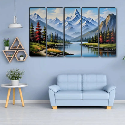 Livin'luxe Multiple Frames mountain lake Wall Painting  XL35327
