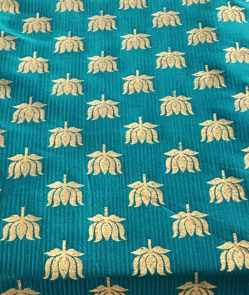 Pink Parrot Vireo Art Silk Jacquard Table Runner Colour (Sea Green)