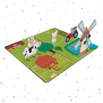 Popcorn Games & Puzzles 49 Piece Puzzle Township |49 Piece Kid Jigsaw Puzzle Featuring The Township