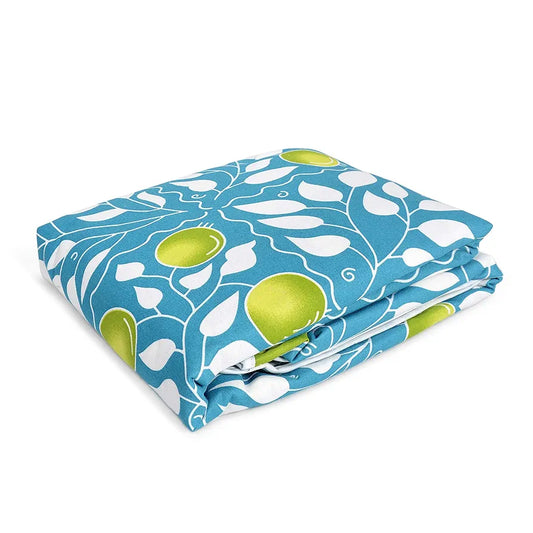 Divine Casa Glace Cotton 120 GSM Reversible Lightweight Printed Single Bed AC Dohar Blanket Quilt Colour Turquoise and Green TC - 120