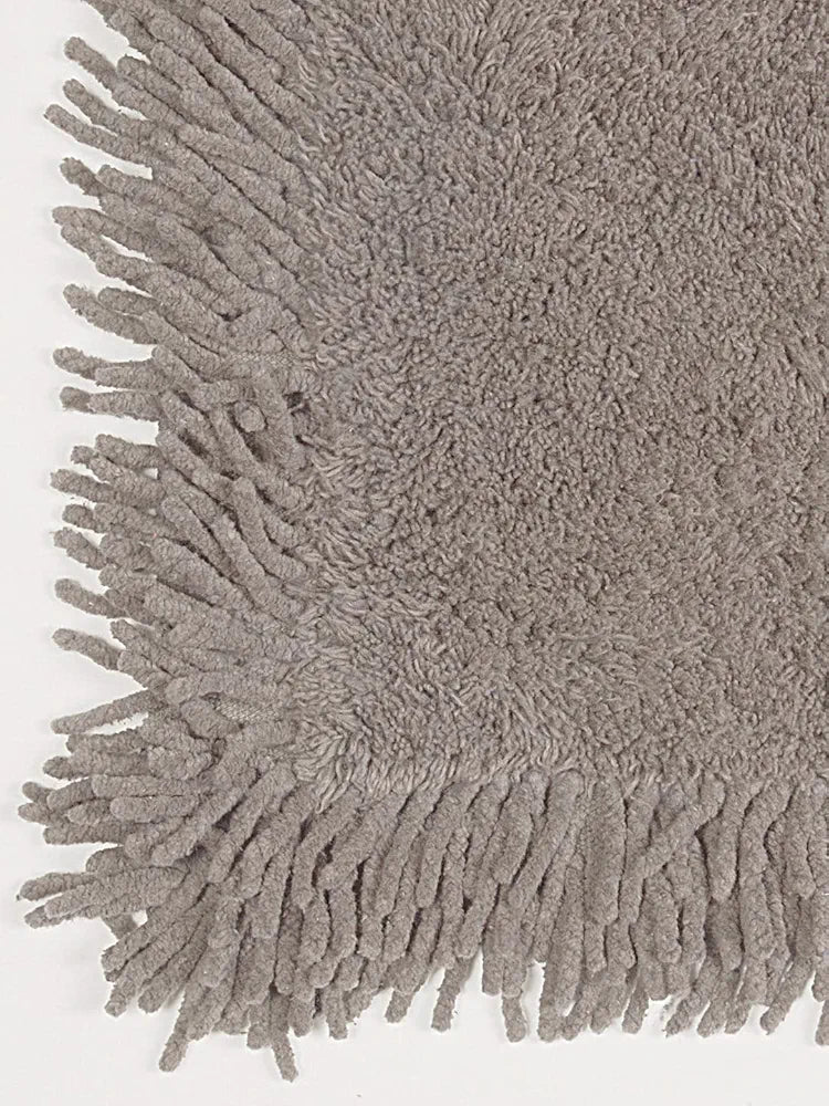 Saral Home Easy Living Cotton Shaggy Mat Colour Light Grey