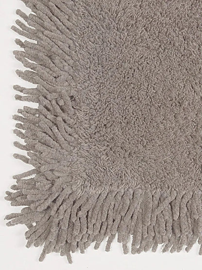 Saral Home Easy Living Cotton Shaggy Mat Colour Light Grey