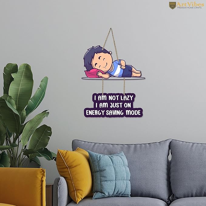 Artvibes Funny Quotes Wooden Wall Hanging With Quote for Home Decor | Artworks Wall Hangings