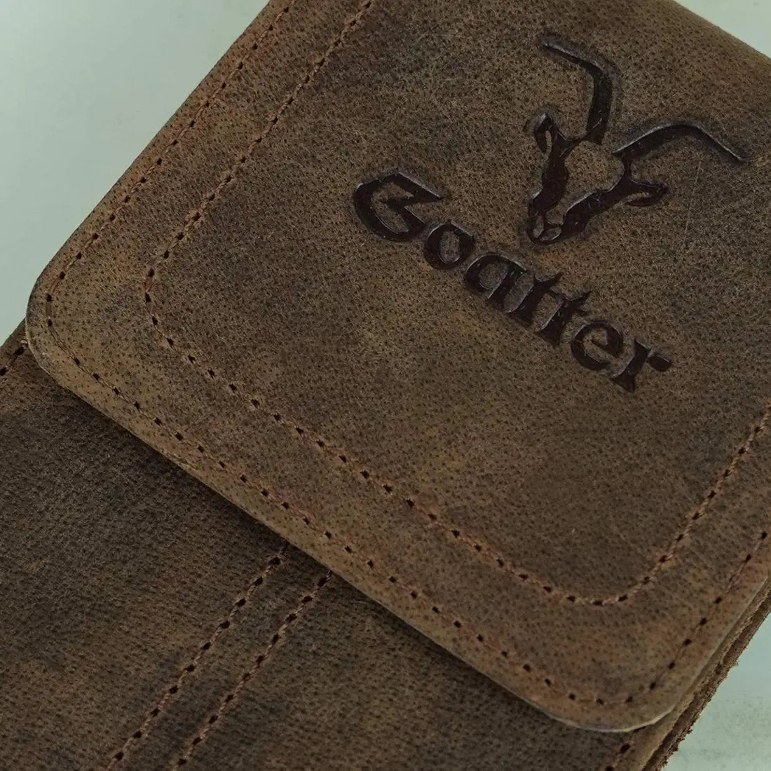 Goatter Unisex Hunter Leather All With 6.5" Inch Backcase For iPhone 12 Pro Mobile Pouch Coffee Color [Got-20-04]