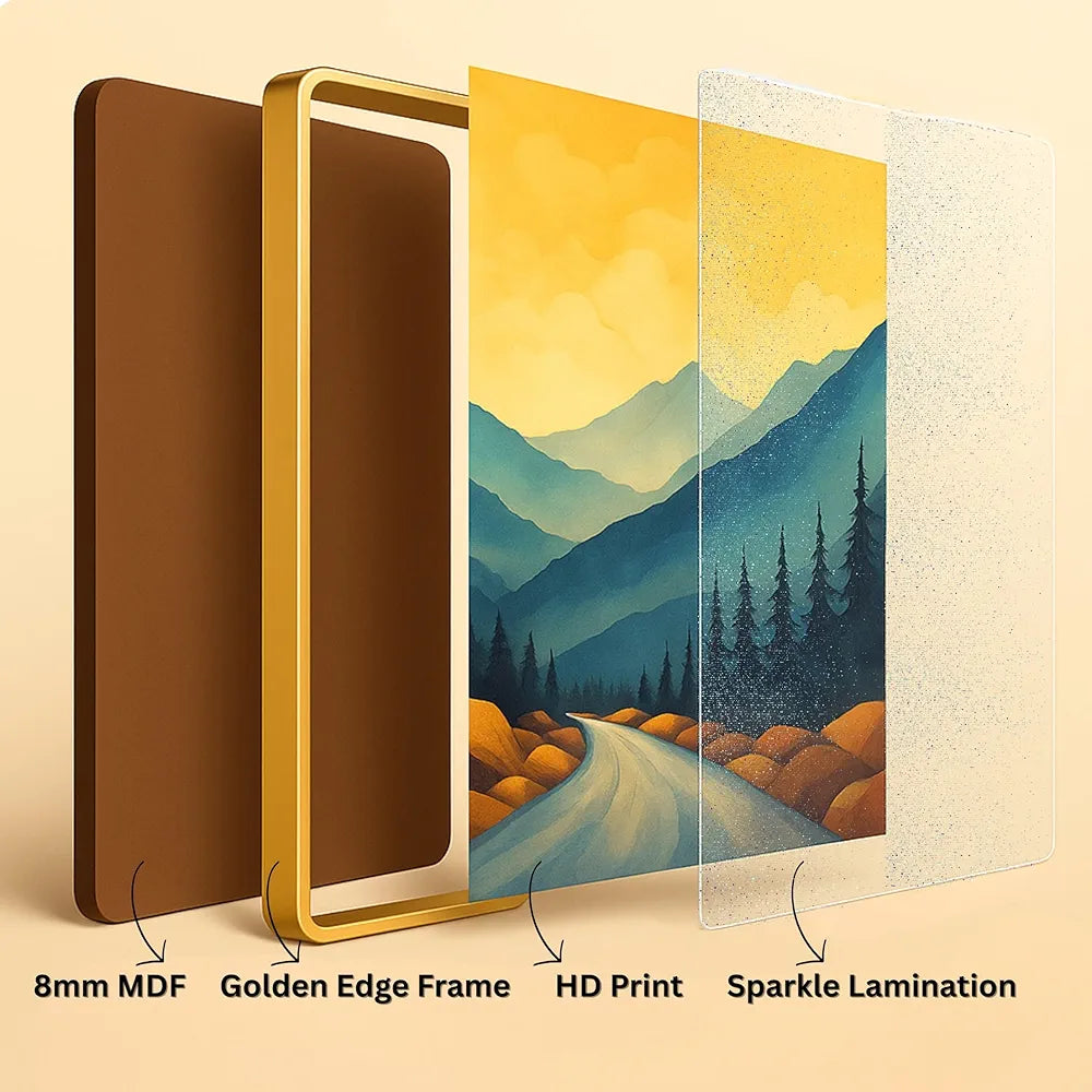 Livin'luxe Set of 3 Flowers Modern Art Boho Painting Premium Framed Laminated Wall Paintings SP-19