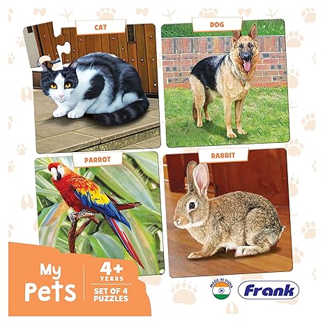 Frank My Pets Animal Puzzle - A Set of 4 Jigsaw Puzzle for Focus and Memory - 10504