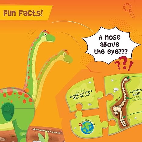 Imagimake Mapology Glow in The Dark Dinos & Egg 3D Dinosaur Puzzle for Kids